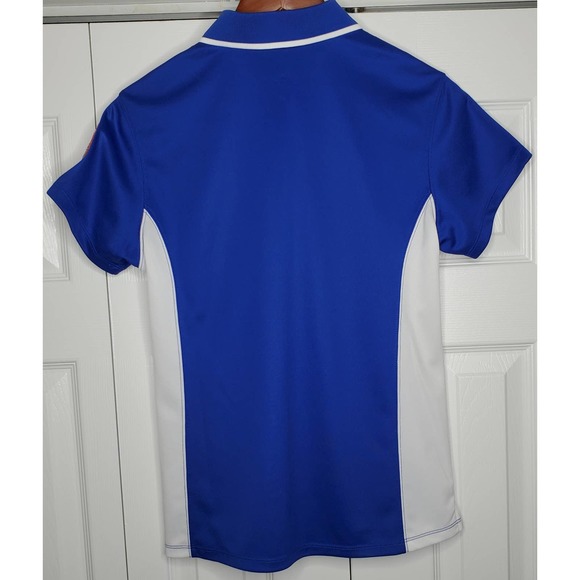 MEN'S CHARLES RIVER SPORT POLYESTER POLO ROYAL BLUE WHITE Dixie Softball Size M - Picture 2 of 4